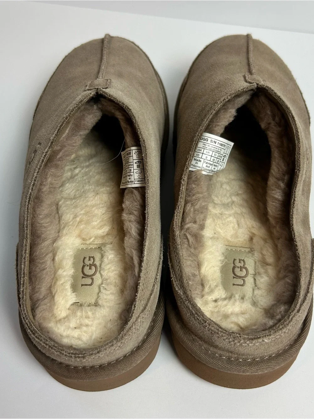 UGG Marcman Suede Slipper Mules Caribou Tan | Men's Sz 10 Wool Blend Lined